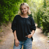 Peasant Top, Black