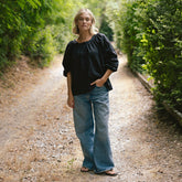 Peasant Top, Black
