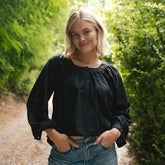 Peasant Top, Black