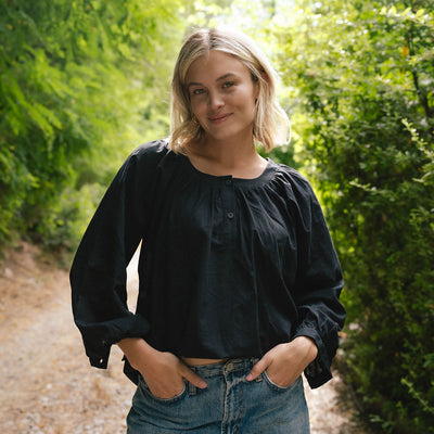 Peasant Top, Black