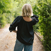 Peasant Top, Black