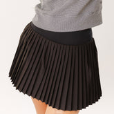 Pleated Tennis Skirt, Black