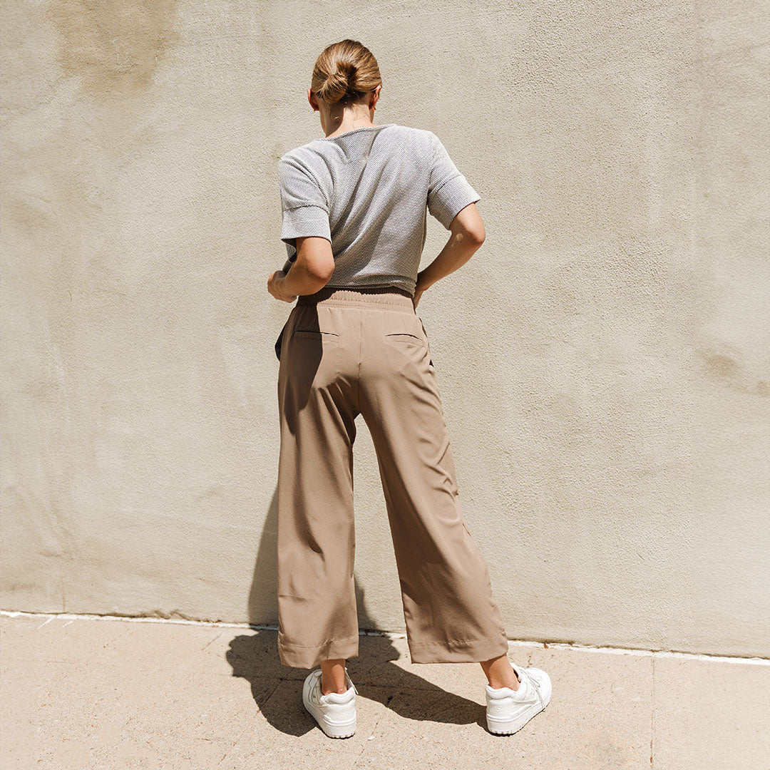 Audrey Wide Leg Pants, Chestnut - Albion Fit