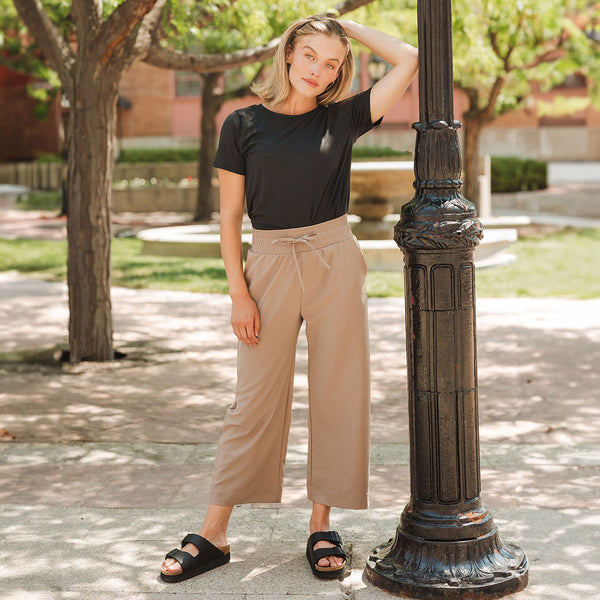 Audrey Wide Leg Pants, Chestnut - Albion Fit