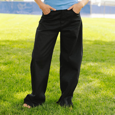 High Rise Barrel Pants, Black