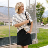 Perfect Oversized Tee, Black and White Stripe