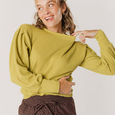 Serena Ribbed Top, Chartreuse