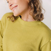 Serena Ribbed Top, Chartreuse