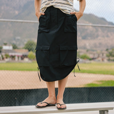 Maxi Cargo Skirt, Black