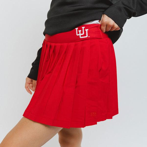 red pleated tennis dress High-Elastic Button Detail Webbing Polo Collar Sleeveless Tennis Dress Wine  Red  Faevida