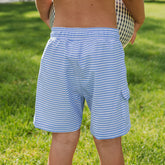 Sand Bar Blue Jr. Swim Trunks