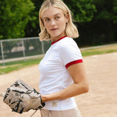 Ringer Tee, White/Red