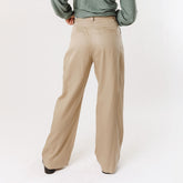 Pleated Trouser, Brown Cotton