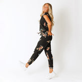 Rose Black Jumpsuit