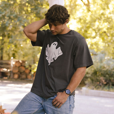 Disney Mickey Ghost Men's Tee, Charcoal