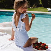 Mini Ruffle One-Piece, Sand Bar Blue