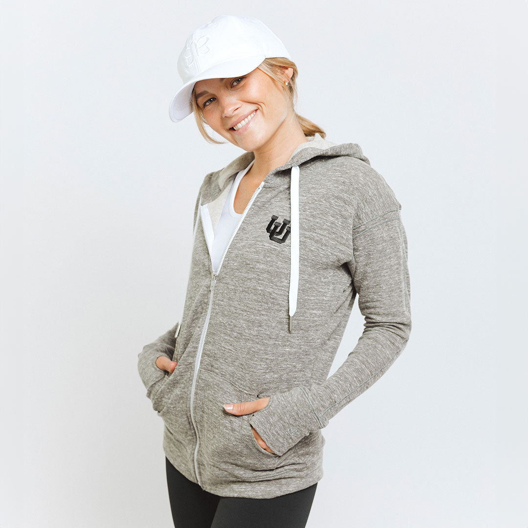 Utah Campus Zip-Up, Heather Grey - Albion Fit