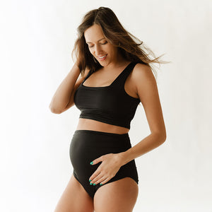 Black Ruched High-Waisted Bottoms