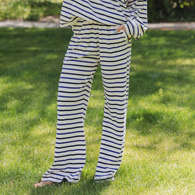 Slip On Jersey Trouser, Royal Stripe