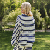 Oversized Jersey Crew, Royal Stripe