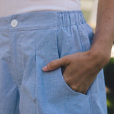 Paige Bermuda Shorts, Navy Micro Stripe