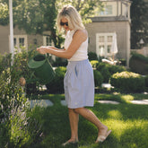 Paige Bermuda Shorts, Navy Micro Stripe