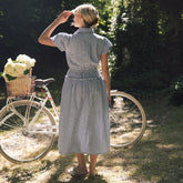 Abigail Dress, Navy Seersucker