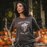 Perfect Bow Skull Tee, Charcoal