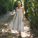 Martha Dress, Sage Seersucker