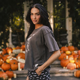 Perfect Bow Skull Tee, Charcoal