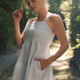 Martha Dress, Sage Seersucker