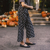 Spooky Audrey Mid Rise Wide Leg Pants, Bats