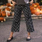 Spooky Audrey Mid Rise Wide Leg Pants, Bats