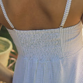 Martha Dress, Sage Seersucker