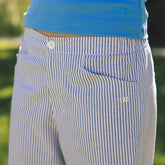Striped Button Trouser, Blue