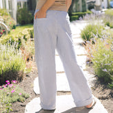 Striped Button Trouser, Blue