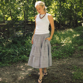 Penny Midi Skirt, Pebble Blue
