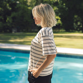 Perfect Oversized Tee, Black and White Stripe