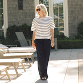 Perfect Oversized Tee, Black and White Stripe