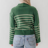 Alpine Knit Sweater, Green Stripe