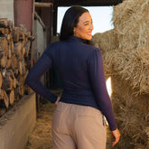 Tessa Long Sleeve, Navy Rib