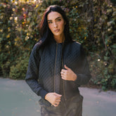 Quilted Bomber, Black