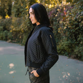 Quilted Bomber, Black