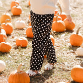 Mini Audrey Wide Leg Pants, Black Polka Dot