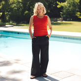 Cotton Rib Scoop Tank, Poppy