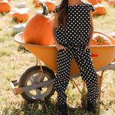 Mini Jumpsuit, Black Polka Dot