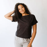 Boss Tee, Black Eyelet