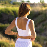 White Terry Olivia Swim Crop