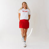 Utah Boyfriend Tee, White Crimson Western