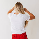 Utah Boyfriend Tee, White Crimson Western